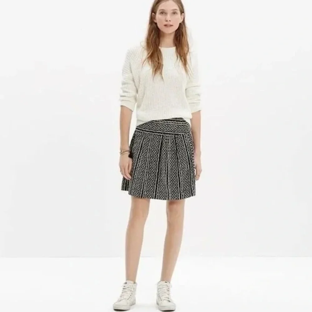 Madewell Black & Gray Silk Mini Skirt Size 0 - Picture 2 of 6